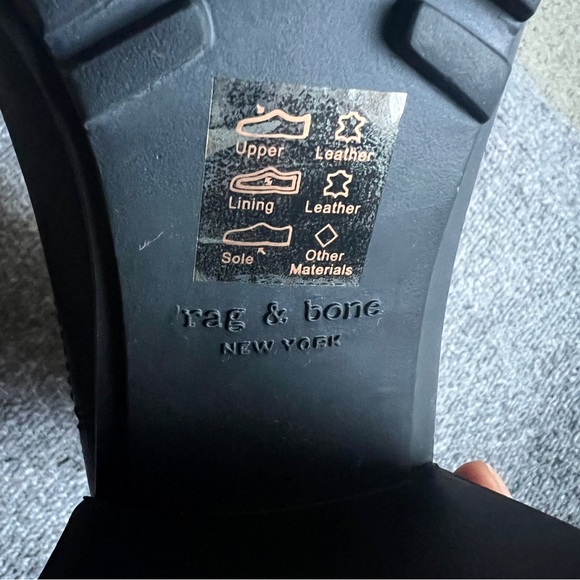 Rag & Bone Shiloh High Boots Black Leather Ankle Bootie 39 - Picture 7 of 7